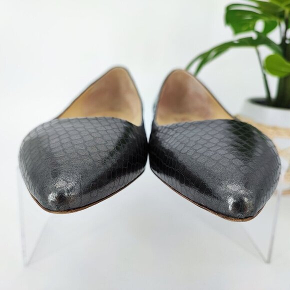 Michael Kors Women's Black Leather Pointed Toe Flats Size 10M - Picture 2 of 8